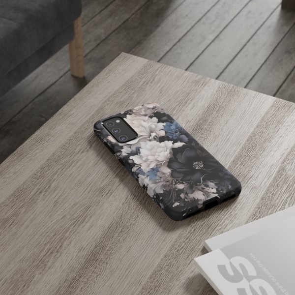 Black and White Flowers iPhone | Samsung | Samsung Galaxy | Google Pixel - Cell Phone Tough Cases - Image 72