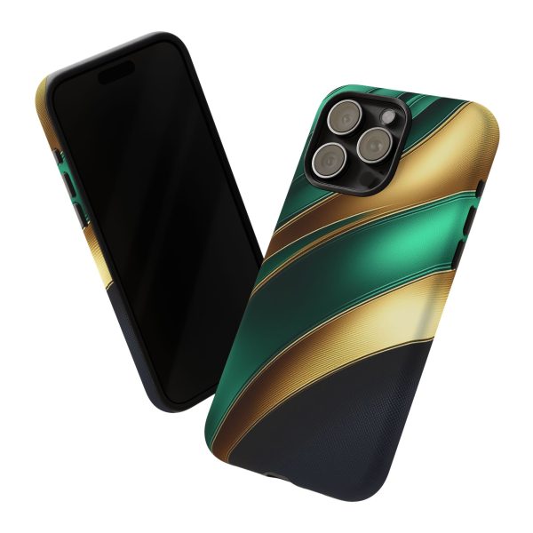 Green and Gold iPhone | Samsung | Samsung Galaxy | Google Pixel - Cell Phone Tough Cases - Image 183