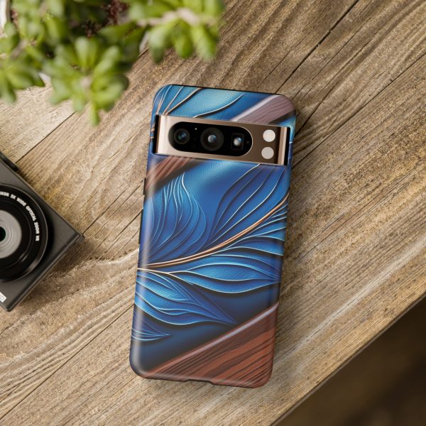 Blue Leather iPhone | Samsung | Samsung Galaxy | Google Pixel - Cell Phone Tough Cases - Image 220