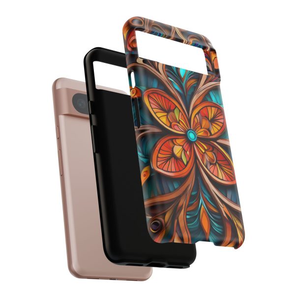 Wood Grain Flower iPhone | Samsung | Samsung Galaxy | Google Pixel - Cell Phone Tough Cases - Image 233