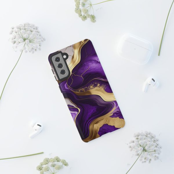 Purple and Gold iPhone | Samsung | Samsung Galaxy | Google Pixel - Cell Phone Tough Cases - Image 54