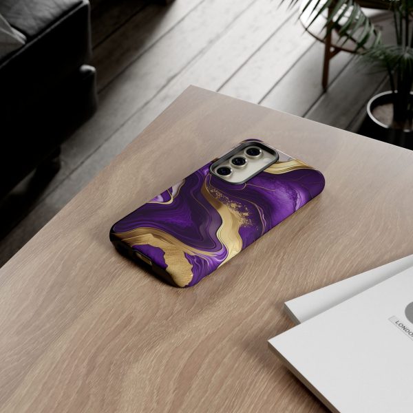 Purple and Gold iPhone | Samsung | Samsung Galaxy | Google Pixel - Cell Phone Tough Cases - Image 124