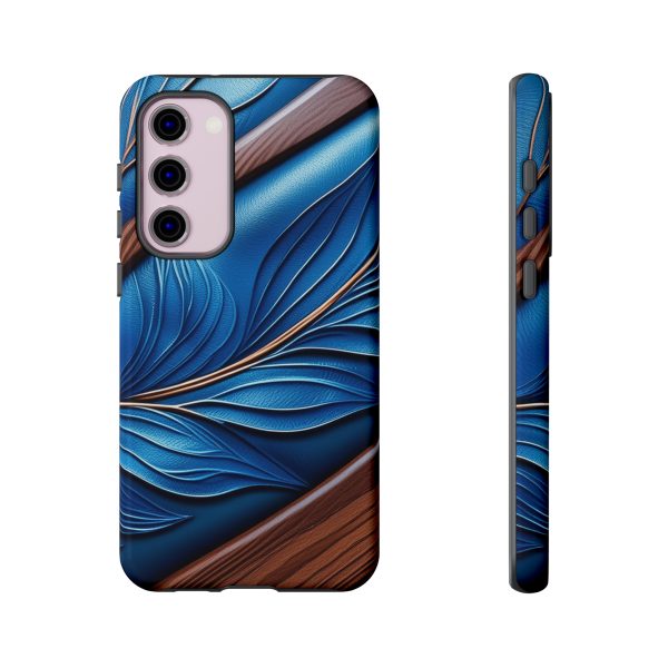 Blue Leather iPhone | Samsung | Samsung Galaxy | Google Pixel - Cell Phone Tough Cases - Image 130