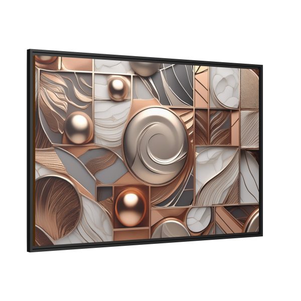 Neutral Colors Abstract Matte Canvas, Black Frame - Image 38