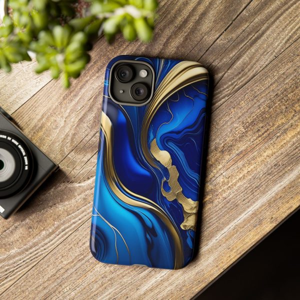 Royal Blue and Gold iPhone | Samsung | Samsung Galaxy | Google Pixel - Cell Phone Tough Cases - Image 169