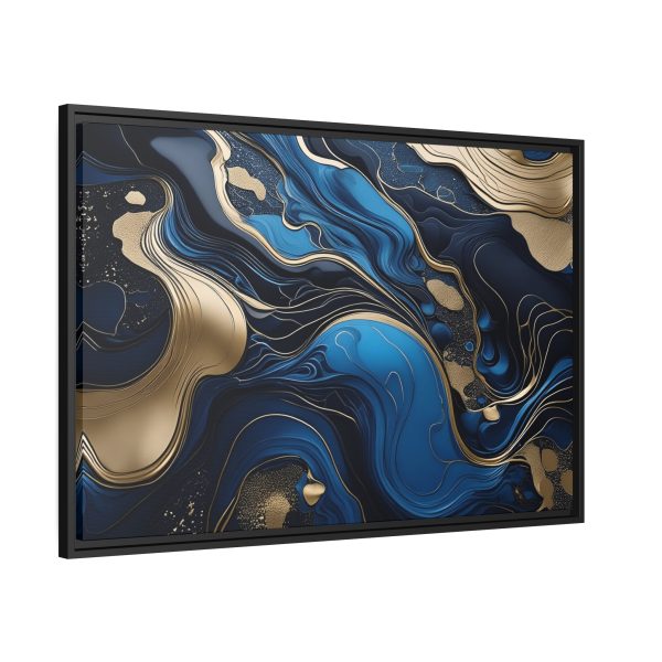 Blue Gold Abstract Art 2 Matte Canvas, Black Frame - Image 30