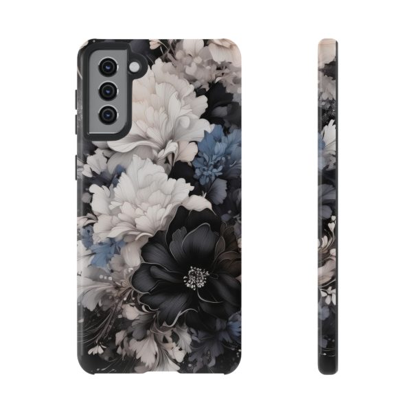 Black and White Flowers iPhone | Samsung | Samsung Galaxy | Google Pixel - Cell Phone Tough Cases - Image 53