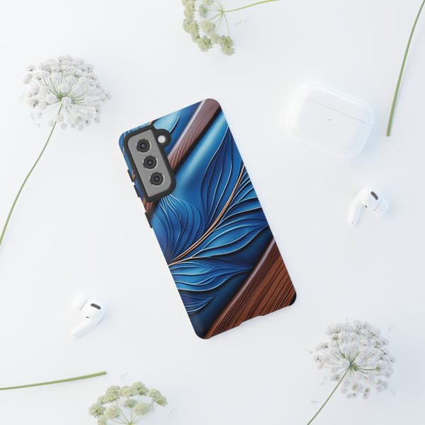 Blue Leather iPhone | Samsung | Samsung Galaxy | Google Pixel - Cell Phone Tough Cases - Image 51