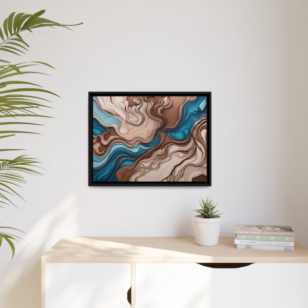 Brown and Teal Abstract BT4 Matte Canvas, Black Frame - Image 19