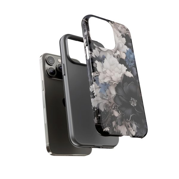 Black and White Flowers iPhone | Samsung | Samsung Galaxy | Google Pixel - Cell Phone Tough Cases - Image 115