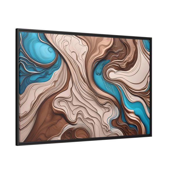 Brown and Teal Abstract BT1 Matte Canvas, Black Frame - Image 38