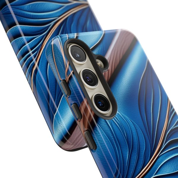 Blue Leather iPhone | Samsung | Samsung Galaxy | Google Pixel - Cell Phone Tough Cases - Image 187