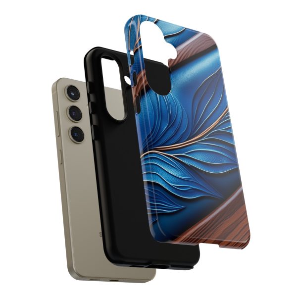 Blue Leather iPhone | Samsung | Samsung Galaxy | Google Pixel - Cell Phone Tough Cases - Image 189