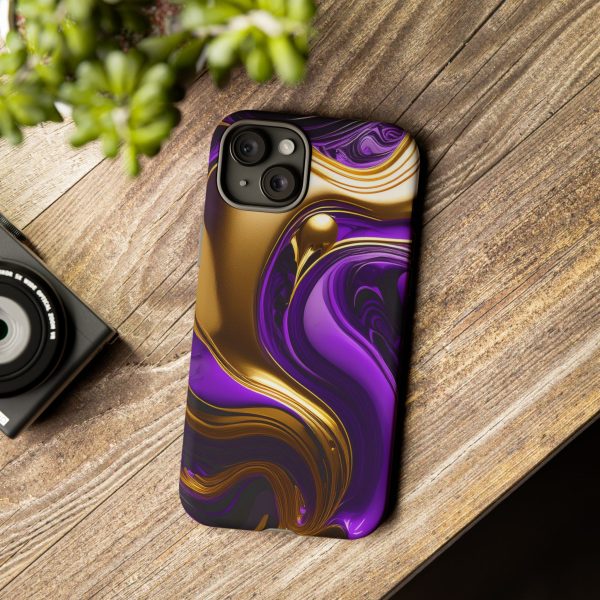 Purple and Gold Liquid iPhone | Samsung | Samsung Galaxy | Google Pixel - Cell Phone Tough Cases - Image 172