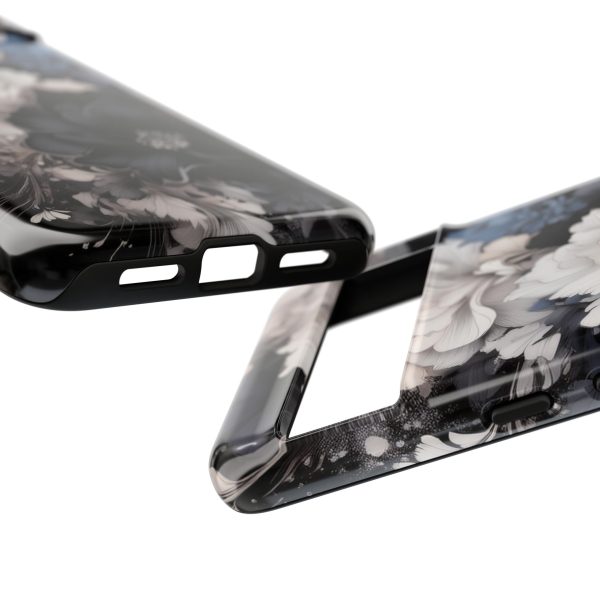 Black and White Flowers iPhone | Samsung | Samsung Galaxy | Google Pixel - Cell Phone Tough Cases - Image 222