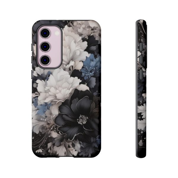 Black and White Flowers iPhone | Samsung | Samsung Galaxy | Google Pixel - Cell Phone Tough Cases - Image 133