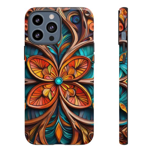 Wood Grain Flower iPhone | Samsung | Samsung Galaxy | Google Pixel - Cell Phone Tough Cases - Image 45