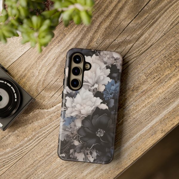 Black and White Flowers iPhone | Samsung | Samsung Galaxy | Google Pixel - Cell Phone Tough Cases - Image 194