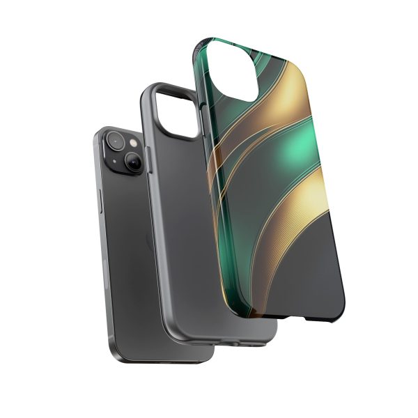 Green and Gold iPhone | Samsung | Samsung Galaxy | Google Pixel - Cell Phone Tough Cases - Image 107