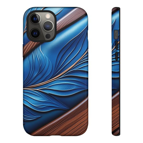 Blue Leather iPhone | Samsung | Samsung Galaxy | Google Pixel - Cell Phone Tough Cases - Image 35