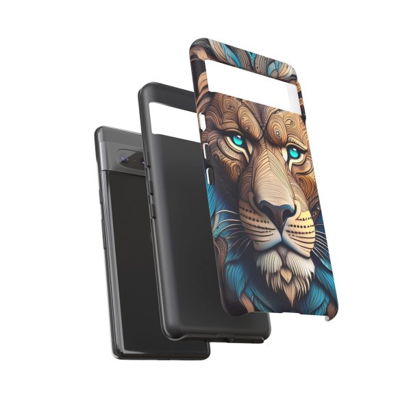 Wood Lion Art iPhone | Google Pixel - Cell Phone Tough Cases - Image 83