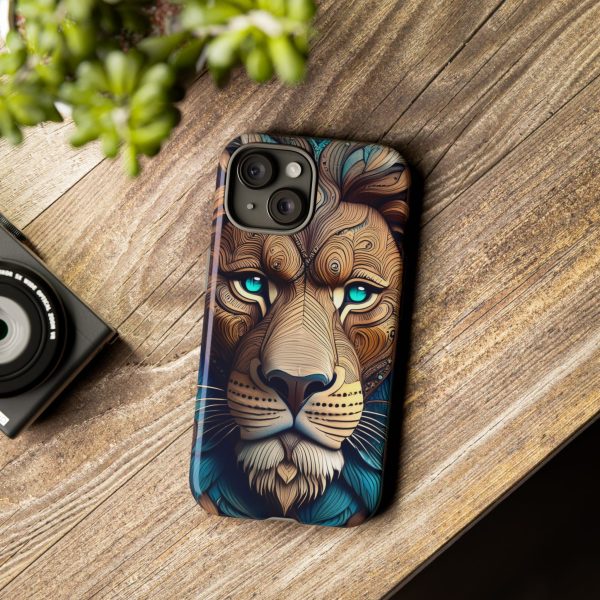 Wood Lion Art iPhone | Google Pixel - Cell Phone Tough Cases - Image 95