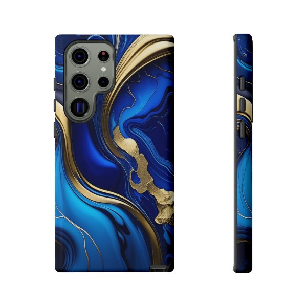 Royal Blue and Gold iPhone | Samsung | Samsung Galaxy | Google Pixel - Cell Phone Tough Cases - Image 137