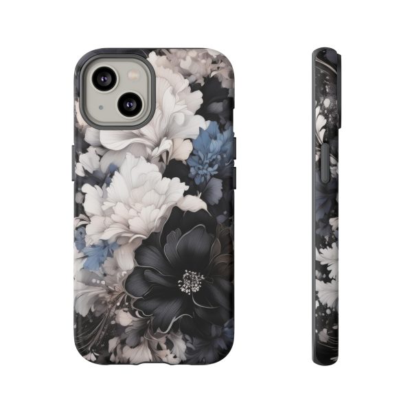 Black and White Flowers iPhone | Samsung | Samsung Galaxy | Google Pixel - Cell Phone Tough Cases - Image 93