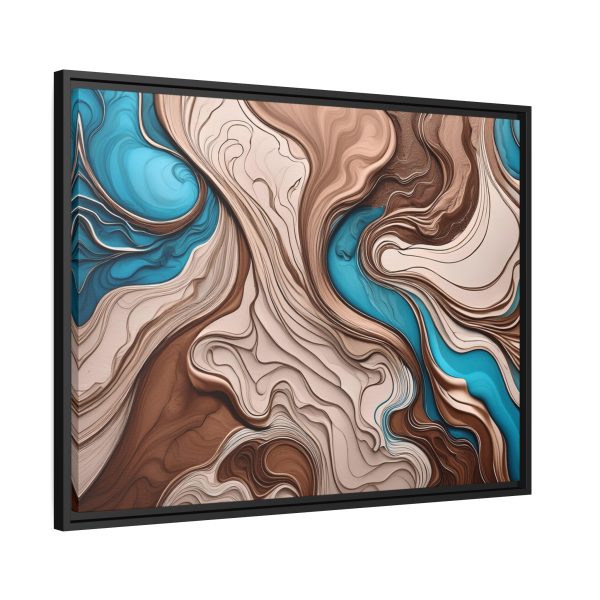 Brown and Teal Abstract BT1 Matte Canvas, Black Frame - Image 26