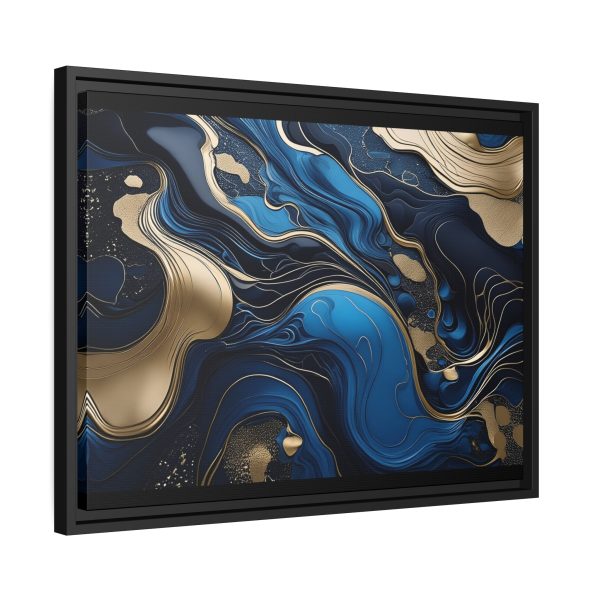 Blue Gold Abstract Art 2 Matte Canvas, Black Frame - Image 18