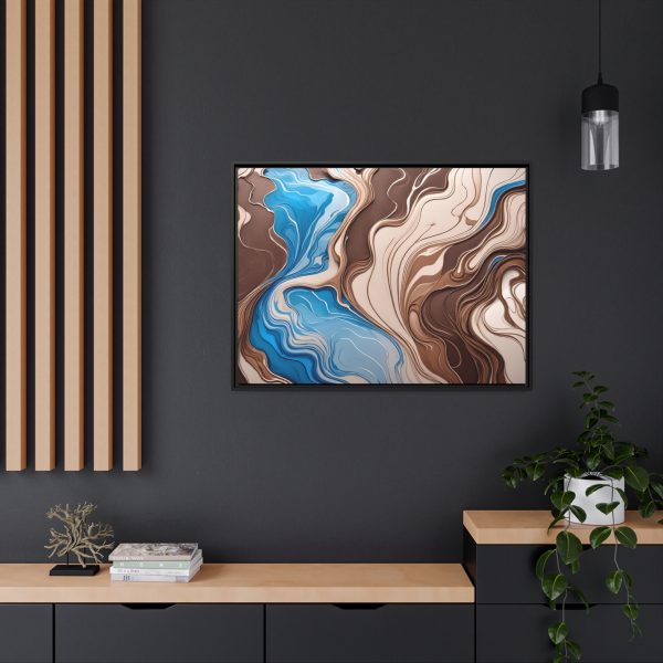 Brown and Teal Abstract BT3 Matte Canvas, Black Frame - Image 36