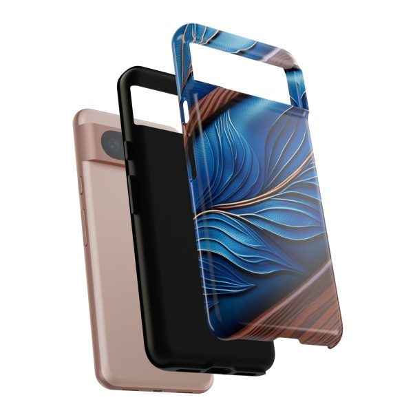 Blue Leather iPhone | Samsung | Samsung Galaxy | Google Pixel - Cell Phone Tough Cases - Image 229