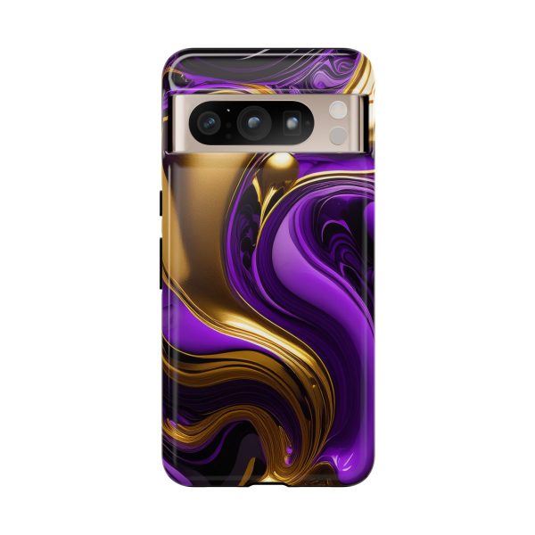 Purple and Gold Liquid iPhone | Samsung | Samsung Galaxy | Google Pixel - Cell Phone Tough Cases - Image 215