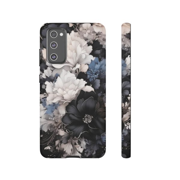 Black and White Flowers iPhone | Samsung | Samsung Galaxy | Google Pixel - Cell Phone Tough Cases - Image 71