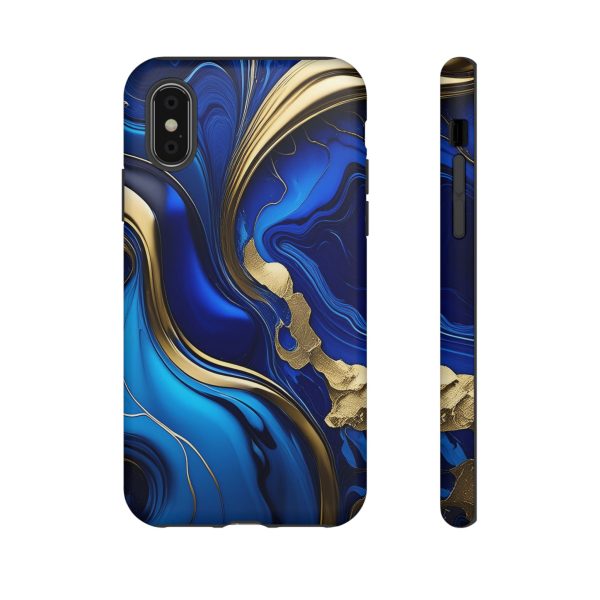 Royal Blue and Gold iPhone | Samsung | Samsung Galaxy | Google Pixel - Cell Phone Tough Cases - Image 6