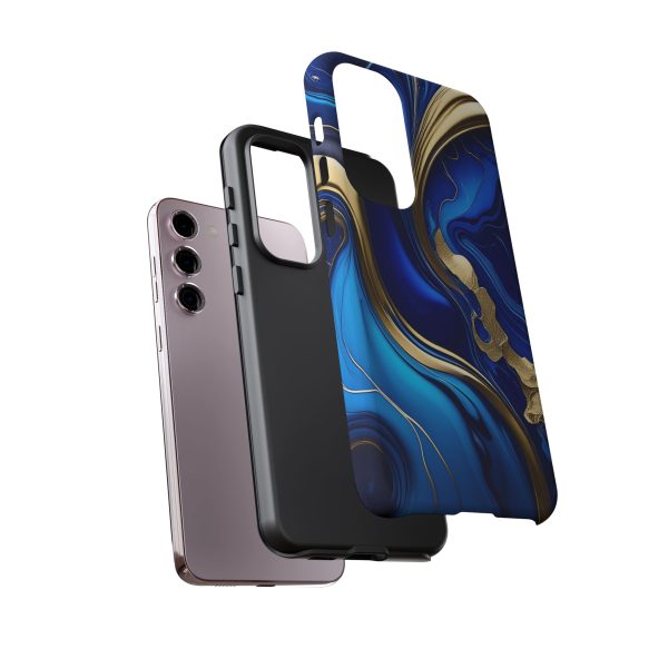 Royal Blue and Gold iPhone | Samsung | Samsung Galaxy | Google Pixel - Cell Phone Tough Cases - Image 135