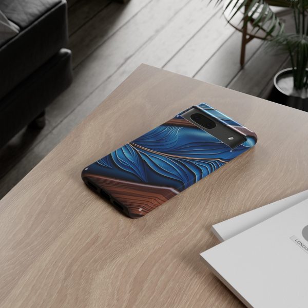 Blue Leather iPhone | Samsung | Samsung Galaxy | Google Pixel - Cell Phone Tough Cases - Image 145