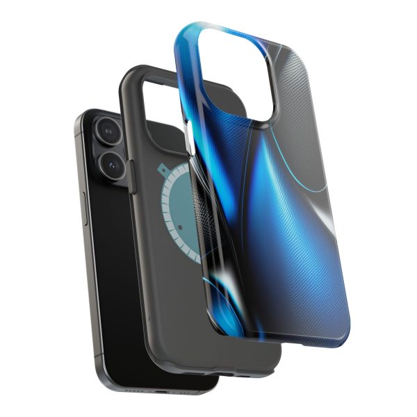 Blue Carbon Custom Magnetic Tough Case for iPhone - Dual Layer Protection with MagSafe® Compatibility - Matte or Glossy Finish - Image 92