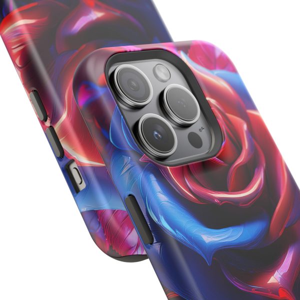 Red and Blue Rose- Custom Magnetic Tough Case for iPhone - Dual Layer Protection with MagSafe® Compatibility - Matte or Glossy Finish - Image 98