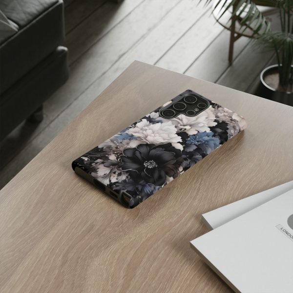 Black and White Flowers iPhone | Samsung | Samsung Galaxy | Google Pixel - Cell Phone Tough Cases - Image 88