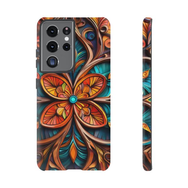 Wood Grain Flower iPhone | Samsung | Samsung Galaxy | Google Pixel - Cell Phone Tough Cases - Image 59