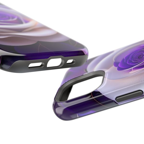 Purple and White Custom Magnetic Tough Case for iPhone - Dual Layer Protection with MagSafe® Compatibility - Matte or Glossy Finish - Image 84