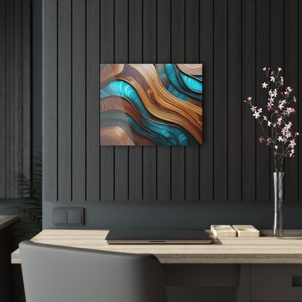 Teal and Wood Grain Acrylic Prints - Image 14