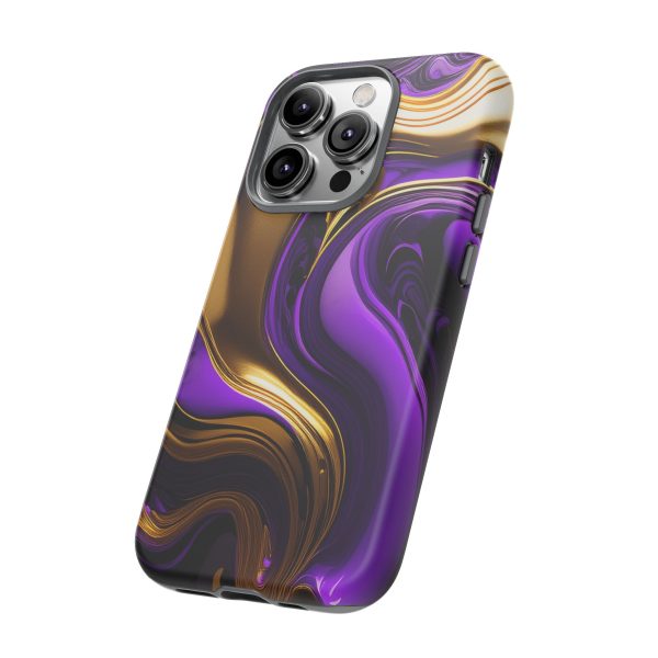 Purple and Gold Liquid iPhone | Samsung | Samsung Galaxy | Google Pixel - Cell Phone Tough Cases - Image 102