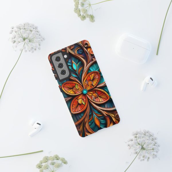 Wood Grain Flower iPhone | Samsung | Samsung Galaxy | Google Pixel - Cell Phone Tough Cases - Image 50