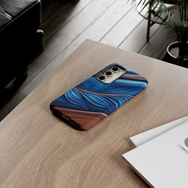 Blue Leather iPhone | Samsung | Samsung Galaxy | Google Pixel - Cell Phone Tough Cases - Image 121