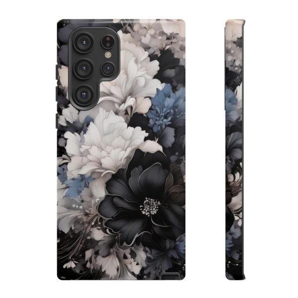 Black and White Flowers iPhone | Samsung | Samsung Galaxy | Google Pixel - Cell Phone Tough Cases - Image 85