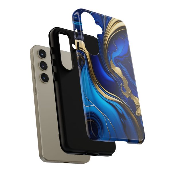 Royal Blue and Gold iPhone | Samsung | Samsung Galaxy | Google Pixel - Cell Phone Tough Cases - Image 188