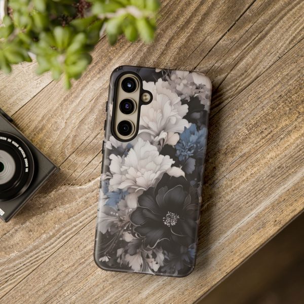 Black and White Flowers iPhone | Samsung | Samsung Galaxy | Google Pixel - Cell Phone Tough Cases - Image 204