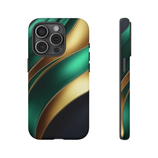 Green and Gold iPhone | Samsung | Samsung Galaxy | Google Pixel - Cell Phone Tough Cases - Image 176